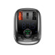 Автомобильный зарядный FM Модулятор Baseus T-Typed S-13 Bluetooth MP3 Car Charger (CCTM-B01) Black
