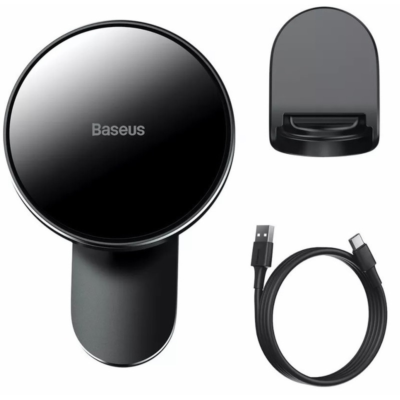 Автоутримувач із бездротовою зарядкою Baseus Big Energy 15W Black