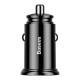 Автомобільний зарядний пристрій Baseus Circular Plastic QC 3.0 30W 2USB Black