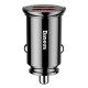 Автомобільний зарядний пристрій Baseus Circular Plastic QC 3.0 30W 2USB Black