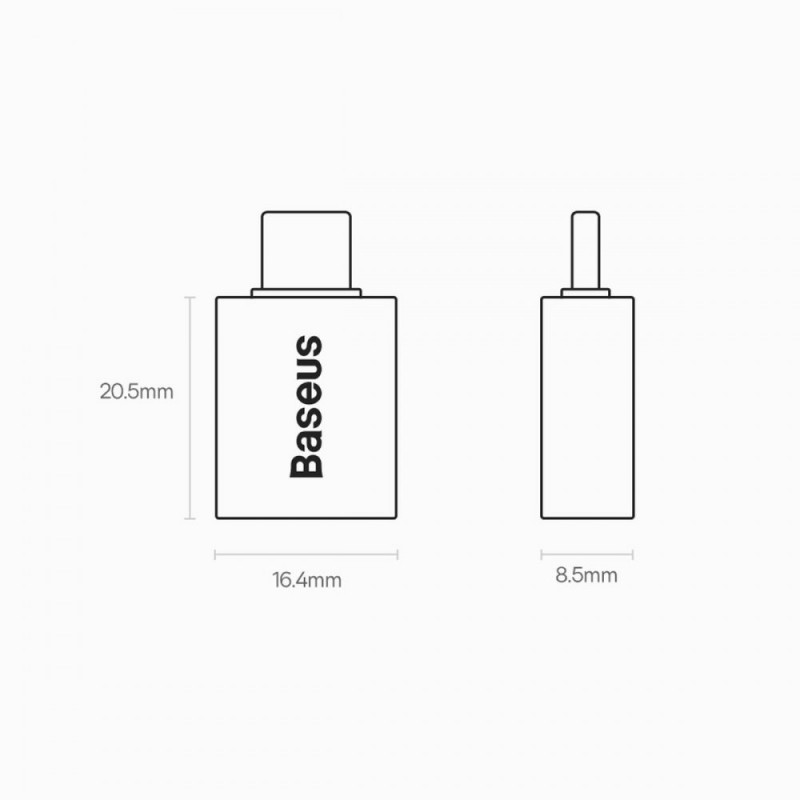 Переходник Baseus Ingenuity Series Mini OTG Type-C to USB 3.1 Black