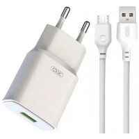 Сетевое зарядное устройство XO L92D QC3.0 18W Micro Cable