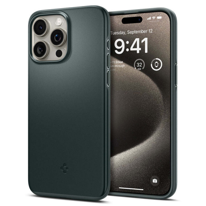 Чохол Spigen Thin Fit Apple iPhone 15 Pro Max Abyss Green (ACS06548)