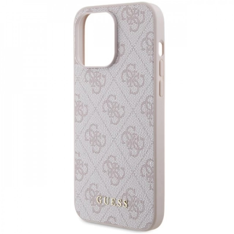 Чехол Guess 4G Metal Gold Logo для iPhone 14 Pro Max Pink (GUHCP14XG4GFPI)
