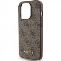 Чехол Guess 4G Metal Gold Logo для iPhone 14 Pro Max Brown (GUHCP14XG4GFBR)