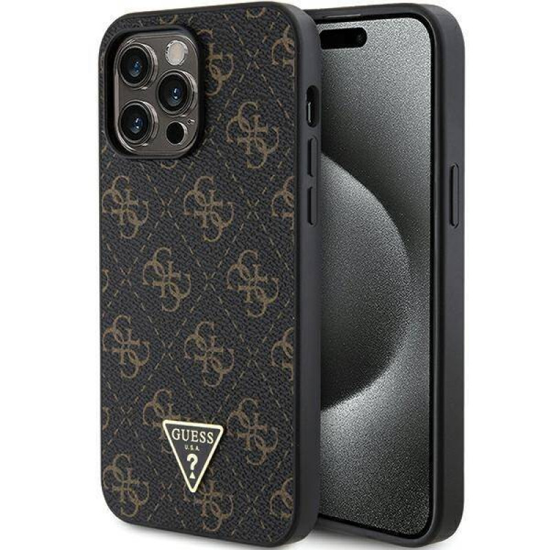 Чехол Guess 4G Triangle Metal Logo для iPhone 14 Pro Black (GUHCP14LPG4GPK)
