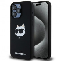 Чехол Karl Lagerfeld Silicone Choupette Head для iPhone 15 Pro Black with MagSafe (KLHMP15LSCHPPLK)