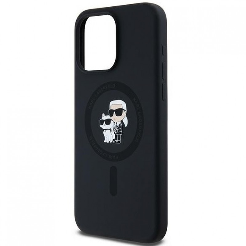 Чохол Karl Lagerfeld Silicone Karl &amp; Choupette Ring для iPhone 15 Pro Max Black with MagSafe (KLHMP15XSCMKCRHK)
