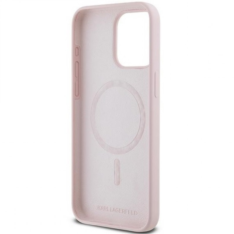 Чохол Karl Lagerfeld Silicone Karl &amp; Choupette Ring для iPhone 15 Pro Pink with MagSafe (KLHMP15LSCMKCRHP)