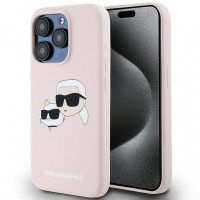 Чохол Karl Lagerfeld Silicone Karl &amp; Choupette Head для iPhone 15 Pro Max Pink with MagSafe (KLHMP15XSKCHPPLP)