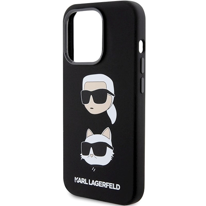 Чохол Karl Lagerfeld Silicone Karl &amp; Choupette Head для iPhone 15 Pro Black (KLHCP15LSDHKCNK)