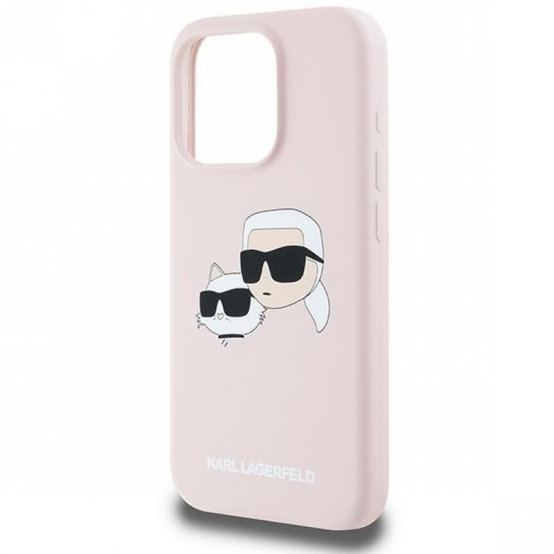 Чохол Karl Lagerfeld Silicone Karl &amp; Choupette Head для iPhone 15|14|13 Pink with MagSafe (KLHMP15SSKCHPPLP)