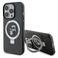 Чохол Karl Lagerfeld Ring Stand Karl &amp; Choupettte для iPhone 15 Pro Max Black with MagSafe (KLHMP15XHMRSKCK)