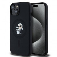 Чохол Karl Lagerfeld Silicone Karl &amp; Choupette Ring для iPhone 15|14|13 Black with MagSafe (KLHMP15SSCMKCRHK)