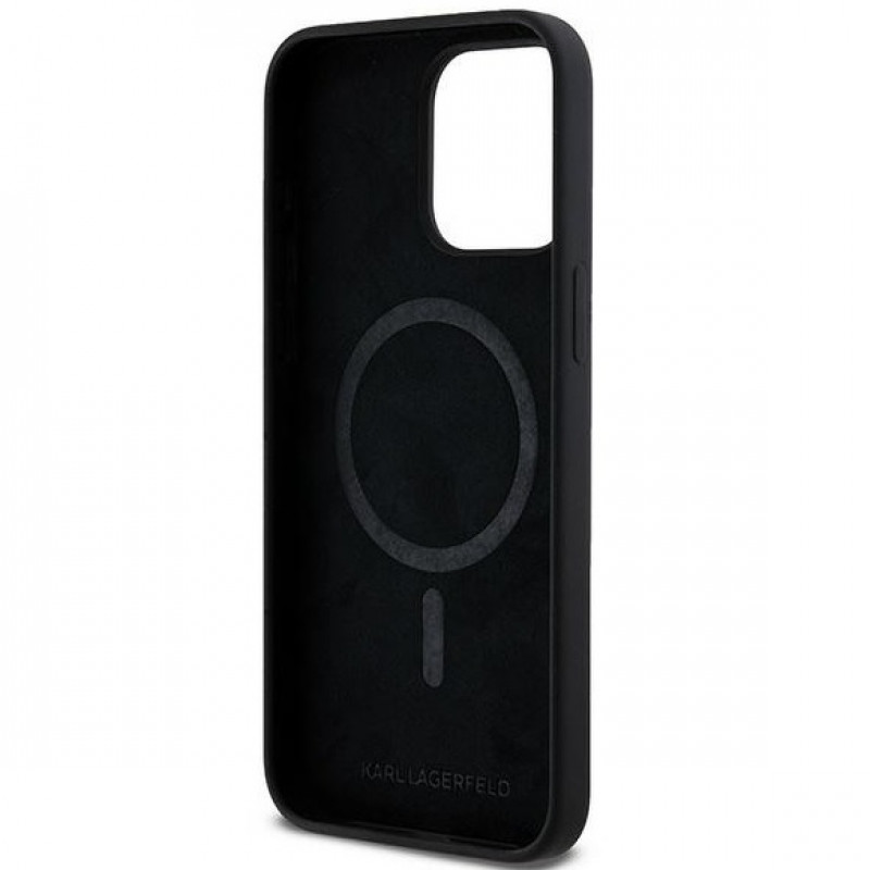 Чохол Karl Lagerfeld Silicone Karl &amp; Choupette Ring для iPhone 15|14|13 Black with MagSafe (KLHMP15SSCMKCRHK)