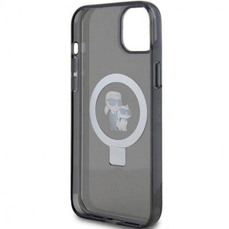 Чохол Karl Lagerfeld Ring Stand Karl &amp; Choupettte для iPhone 15|14|13 Black with MagSafe (KLHMP14SHMRSKCK)