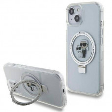 Чохол Karl Lagerfeld Ring Stand Karl &amp; Choupettte для iPhone 15|14|13 White with MagSafe (KLHMP14SHMRSKCH)