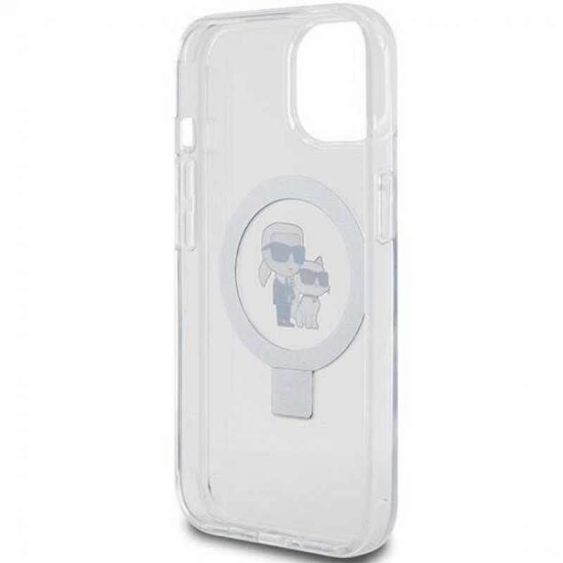 Чохол Karl Lagerfeld Ring Stand Karl &amp; Choupettte для iPhone 15|14|13 White with MagSafe (KLHMP14SHMRSKCH)