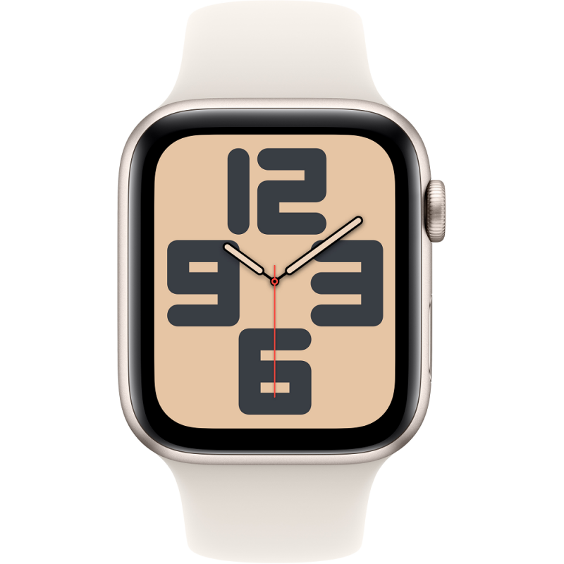 Смарт-годинник Apple Watch SE 2024 GPS 44mm Starlight Aluminium Case with Starlight Sport Band - S/M (MXEU3QH/A)