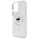 Чохол Karl Lagerfeld IML Metal Choupette Head для iPhone 16 Pro Max White with MagSafe (KLHMP16XHLSCHH)