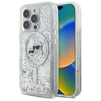 Чохол Karl Lagerfeld Liquid Glitter Karl &amp; Choupette Head для iPhone 16 Pro Transparent with MagSafe (KLHMP16LLGKCSGH)