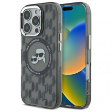 Чохол Karl Lagerfeld IML Monogram Karl &amp; Choupette Head для iPhone 16 Pro Max Black with MagSafe (KLHMP16XHMCKMHK)