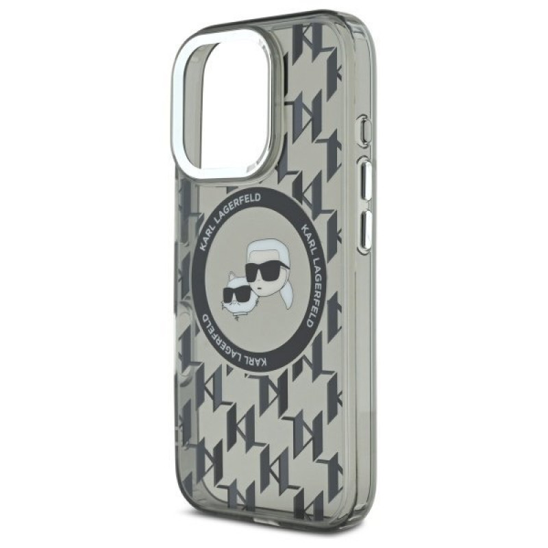 Чохол Karl Lagerfeld IML Monogram Karl &amp; Choupette Head для iPhone 16 Pro Max Black with MagSafe (KLHMP16XHMCKMHK)