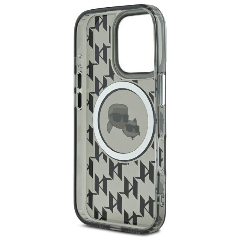Чохол Karl Lagerfeld IML Monogram Karl &amp; Choupette Head для iPhone 16 Pro Max Black with MagSafe (KLHMP16XHMCKMHK)