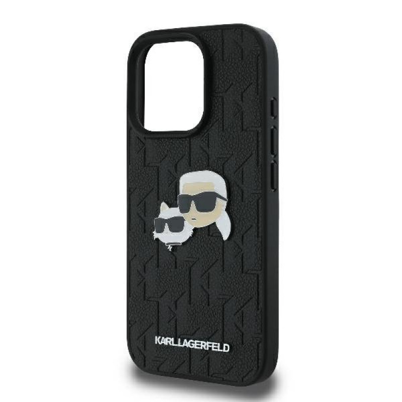 Чохол Karl Lagerfeld Monogram Karl &amp; Choupette Head Pin для iPhone 16 Pro Max Black (KLHCP16XPGKLKCPK)