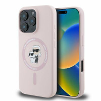 Чохол Karl Lagerfeld Silicone Karl &amp; Choupette Ring для iPhone 16 Pro Max Pink with MagSafe (KLHMP16XSCMKCRHP)