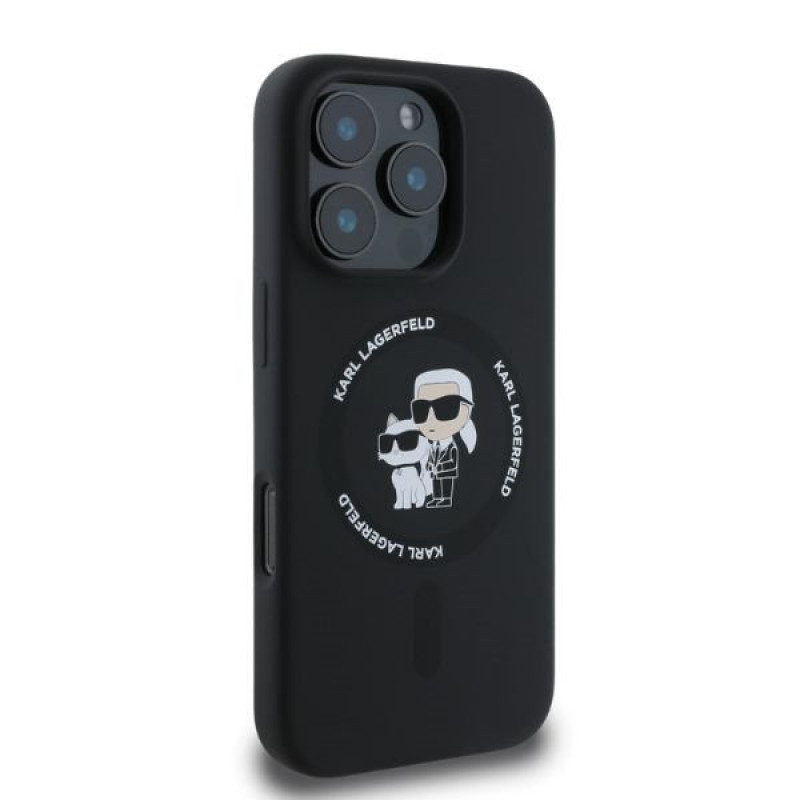 Чохол Karl Lagerfeld Silicone Karl &amp; Choupette Ring для iPhone 16 Pro Max Black with MagSafe (KLHMP16XSCMKCRHK)