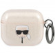 Чохол Karl Lagerfeld Glitter Karl's Head для AirPods 3 Gold (KLA3UKHGD)