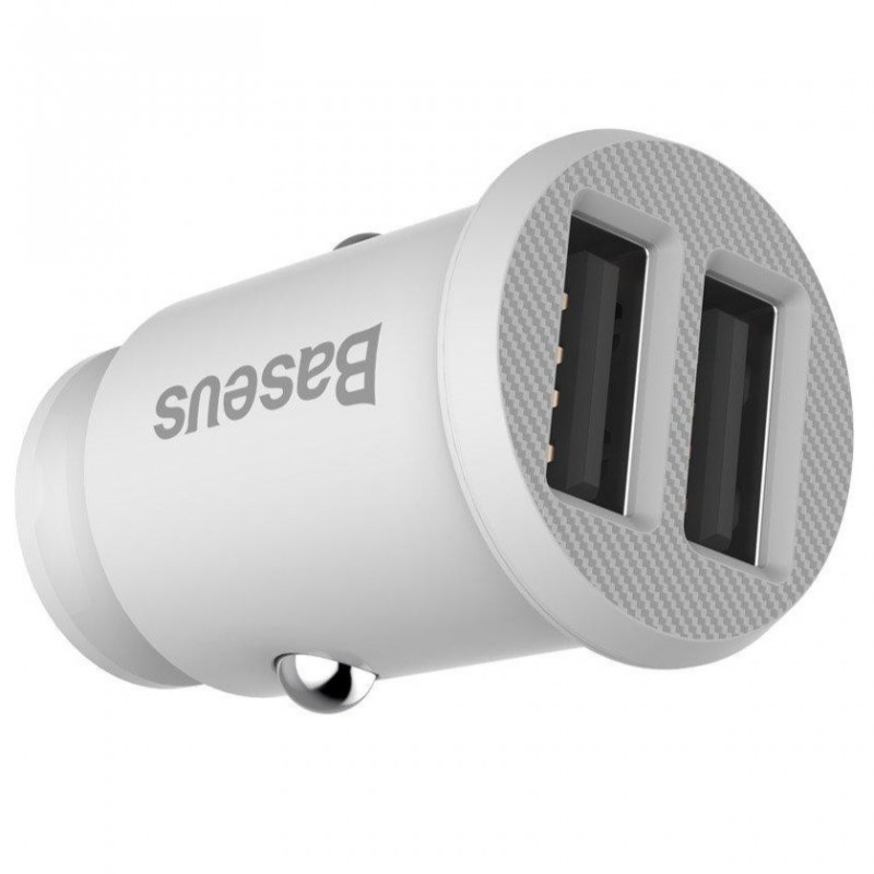 Автомобільний зарядний пристрій Baseus Grain 3.1A 2USB White