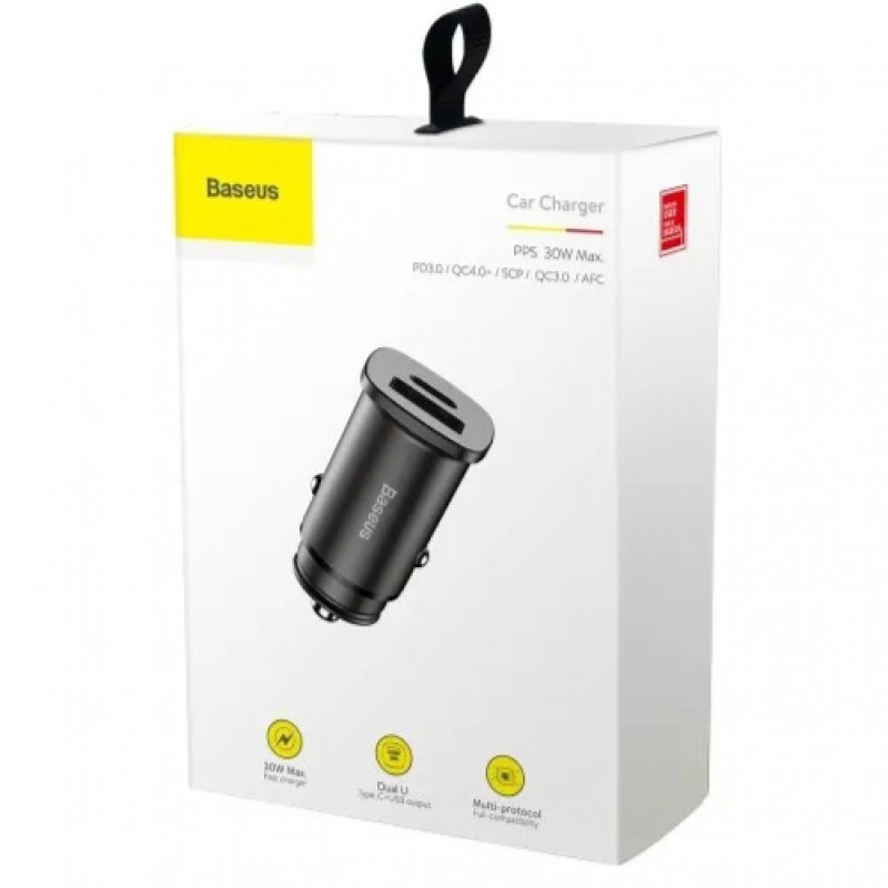 Автомобільний зарядний пристрій Baseus Square Metal PPS 30W USB+Type-C