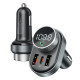 Автомобільний зарядний пристрій Proove FM Launcher Sound Link 30W (PD+QC3.0) Type-C+USB Black