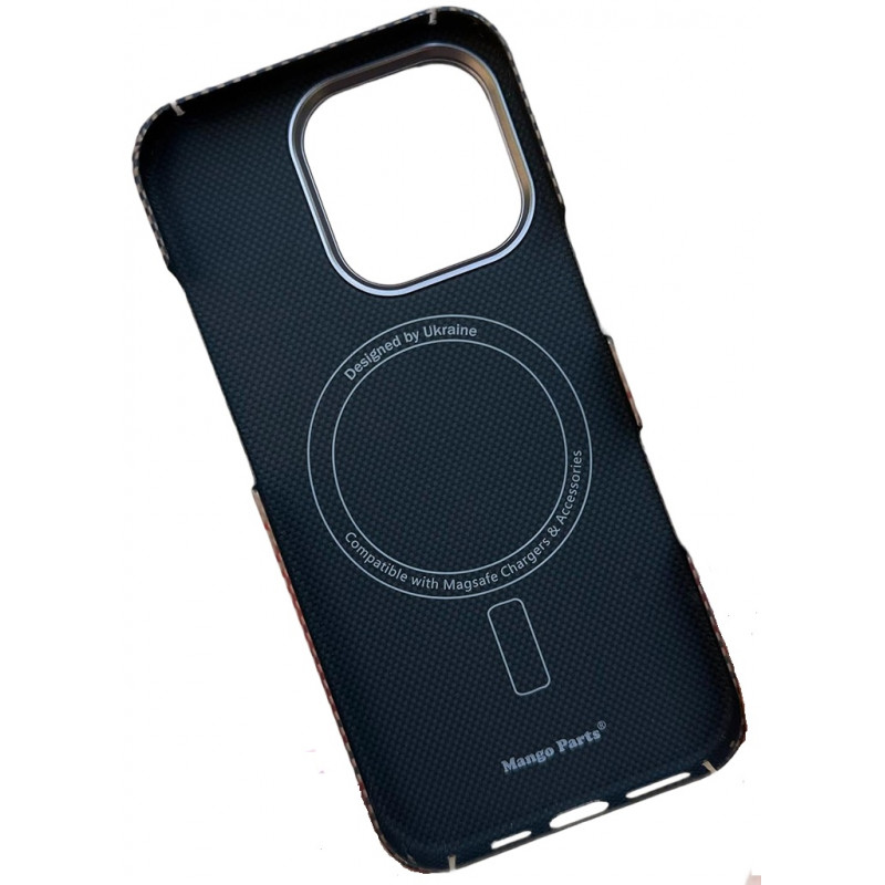 Чехол Carbon Kevlar MagSafe для iPhone 15 Pro Max Black
